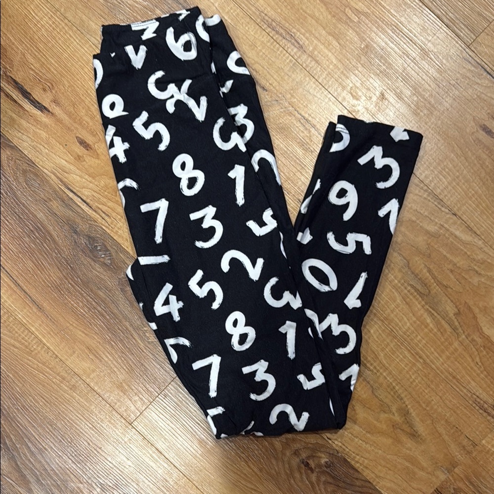 Kids Black Number Print Leggings